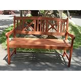 VIFAH V507A 2-Seater Outdoor Wood Bench, 47-Inch by 25-Inch  by 35-Inch