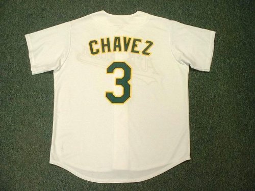 ERIC CHAVEZ Oakland Athletics Majestic Home Baseball Jersey, MEDIUM
