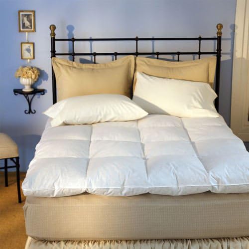 Luxurious Baffle Box 230 Thread Count White Goose Featherbed - Queen Enjoy this Goose Down Filled Featherbed Bedding.