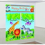 Colorful Jungle Animals Birthday Party Scene Setters, Multi