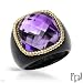 FPJ Terrific Ring With 67.00ctw Precious Stones - Genuine Amethyst and Onyx in 14K Yellow Gold. Total item weight 15.0g - Size 9.5 (Size 5.5)