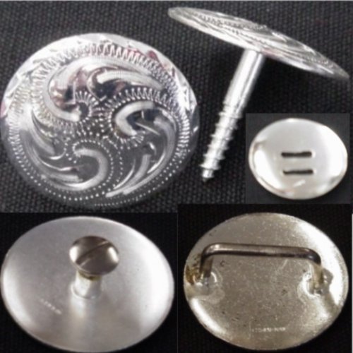 Big Horn 1 1/2 Concho Bright Cut Edge Silver