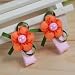 (Orange) Baby/ Toddler /Girl Fabric Flower Ribbon Bow Hair Clips (4090-3)