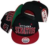 Ottawa Senators Black/Red Two Tone Plastic Snapback Adjustable Plastic Snap Back Hat / Cap