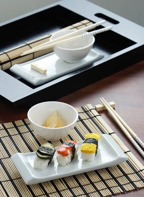 SUSHI SET (1PC WOODEN TRAY/ 2PC PORCELAIN BOWL/2PC CHPSTCK)