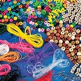 2000+ Pc BEAD Kit/BEADING Supplies/WOOD/Plastic/ALPHABET/Pony BEADS/CORD/LACING/Kids CRAFT KIT/ART SUPPLIES