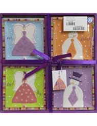 Manual Woodworkers and Weavers Skirts N Ties Mini Plates - Set of 4