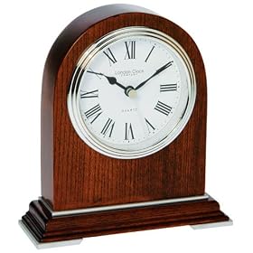 Arch Top Walnut Finish Mantle Clock