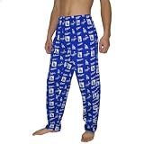 Mens MLB Los Angeles Dodgers Cotton Thermal Sleepwear / Pajama Pants - Blue & White (Size: L)