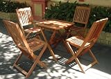 Outdoor patio chair bistro set 3 piece eucalyptus hardwood
