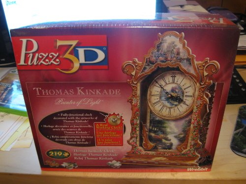 Image of Puzz 3D Thomas Kinkade Real Working Clock Puzzle 219pc
