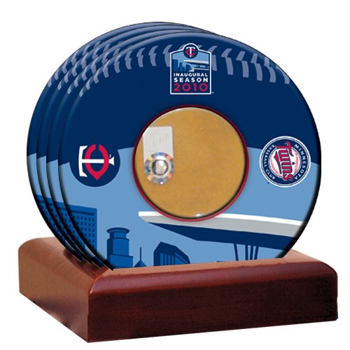 Steiner Sports MLB Minnesota Twins Inaugural Season Coasters with Game Field Dirt (Set of 4)
