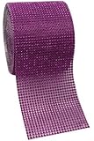 Purple Diamond Rhinestone Mesh Ribbon, Wedding Ribbon, Diaper Cake Ribbon, 4.75" x 10 Yards, 24 Row, 1 Roll