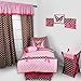 Bacati - Butterflies/Lady Bug Pink/Chocolate Curtain Panel42 x 84 inches Light Filtering with Rod Pockets Machine Washable