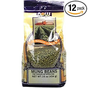 NOW Foods Mung Beans Sprout 16 Ounce Bags Pack of 12 by NOW Foods