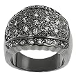 Gunmetal Pave-set Cubic Zirconia Dome Ring