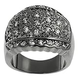 Tressa Gunmetal Pave-set Cubic Zirconia Dome Ring