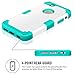 iPhone 6S Plus Case, iPhone 6 Plus Case, NOKEA Hybrid Heavy Duty Shockproof Full-Body Protective Case Ultra Slim Bumper Cover 3 in 1 Shield Soft TPU Hard PC Dual Layer Impact Protection (White Teal)