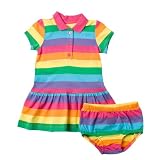 Carter's Girls Rainbow Striped Polo Dress Set