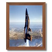 Vertical Blue Angels Fighter Jets Military Aircraft Airplane Aviation Wall Picture Oak Framed Art Print