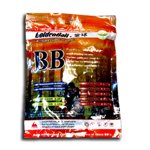 Airsoft BBs .20g Black Golden Ball sniper BBs 4000 round bag GB4020BK