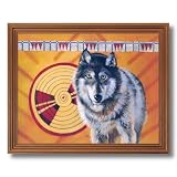 Native American Indian Tribal And Wolf # 1 Home Decor Wall Picture Oak Framed Art Print