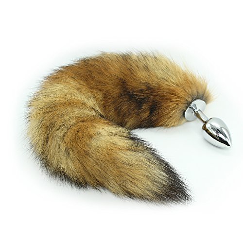 Nomisex bigger size soft wild fox tail stainless steel …