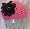 Hot Pink Hat/Black Flower