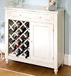 White Raised Panel Wine Cabinet