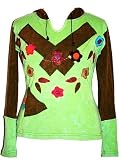 #03 Agan Traders Rib Cotton Vibrant Embroidered Patch work Yoga T-Shirt Blouse