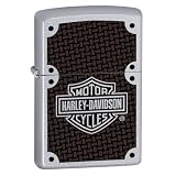 Harleydavidson Carbon Fiber Zippo Lighter Style: Satin Chrome Zippo Manufacturing 24025