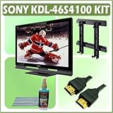 Sony Bravia S-Series KDL-46S4100 46-inch 1080p LCD HDTV + Accessory Kit Bundle with Sony SUWL500L Wa
