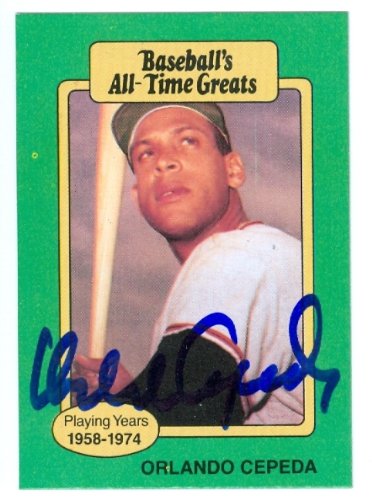 Oralndo Cepeda Autographed/Hand Signed MLB Baseball card (San Francisco Giants) 1984 Baseball Greats