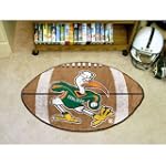 Fanmats Miami FL Hurricanes Football-Shaped Mats