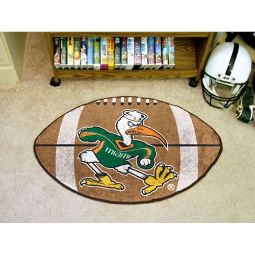Fanmats Miami FL Hurricanes Football-Shaped Mats