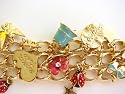 Disney Couture Gold Plated Multi Row Charm Bracelet With * Enamel Charms * * Kidada Jone's Tinkerbell Special Holiday Collection * * We Do NOT Ship To Australia And Japan *