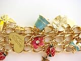 Disney Couture Gold Plated Multi Row Charm Bracelet With * Enamel Charms * * Kidada Jone