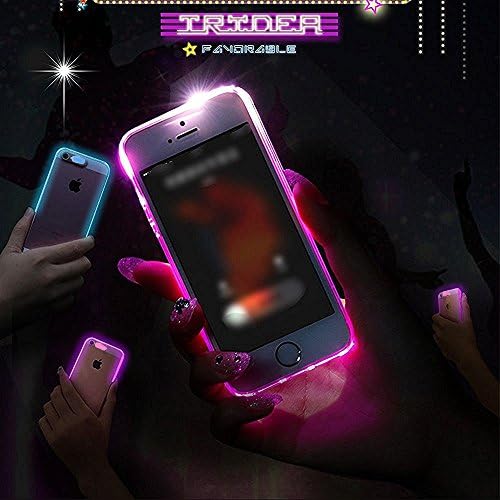 iPhone 6 Plus Case,Light Incoming Call case Shockproof Rubber Bumper Case Anti-scratches colorful blink flashlight case,Fuchsia