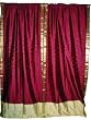 2 Rosewood Art Silk Sari Drapes Curtains Panels Window Treatment Rod Pocket 96"