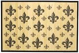 Laser Printed Split Bamboo Fleur De Lis 2' x 3' Veranda Rug