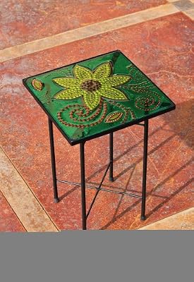Woodland Botanical Square Glass Table
