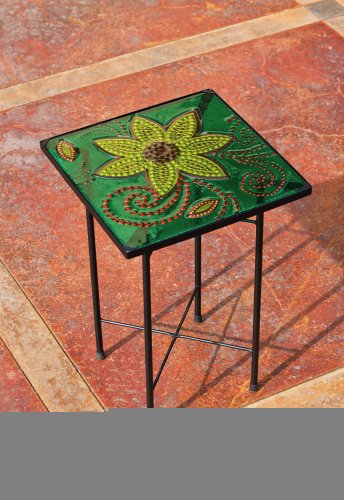 Woodland Botanical Square Glass Table