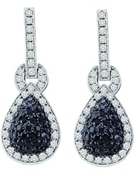 1.80ctw Black Diamond Fashion Earrings 10K White Gold