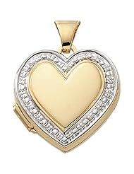 14k Yellow and White Gold Heart Shaped Locket - 23mm