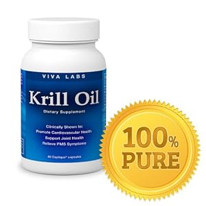 Viva Labs Krill Oil (Formerly Everest Nutrition): 100% Pure Cold Pressed Antarctic Krill Oil - Highest Levels of Omega-3s in the Industry, 1250mg/serving, 60 Capliques