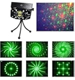 Lightahead&reg; LED Projector Strobe flash Holographic Disco party Lighting Light Mini Portable Voice-activated Version with tripod for Club Dj Disco Bar Stage House etc (6 Patterns)