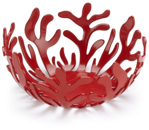 Alessi ESI21 R Teelichthalter aus Edelstahl, epoxidharzlackiert, rot