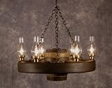30 inch Rustic 6 Light Wagon Wheel Chandelier