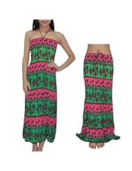 Summer Elasticized   Waistline Halter Knee Length Gathered Shirred Crinkled Stretchy Cotton/Polyamide  Dress