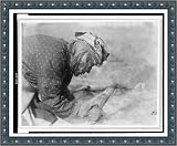 Historic Print (M): [Blackfoot Indian fleshing a hide]